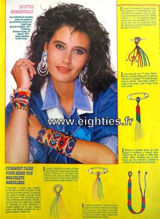 années 80, eighties, bracelet, bracelets, bresiliens, brésiliens, brésilien, 80's, méthode, comment faire, réalisation