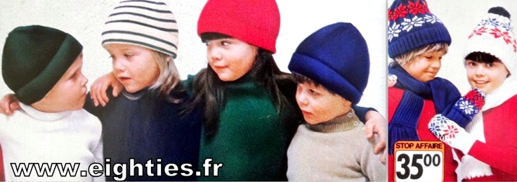 Annees 70 bonnets enfants des annees 80