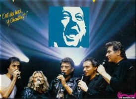 1985 restos du coeur enfoirés création disque logo