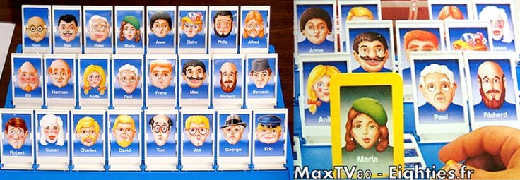 Annees 70 eighties jeu qui est ce MB Personnages cartes annees 80 3