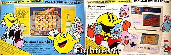 Publicité jeux électroniques pacman années 80