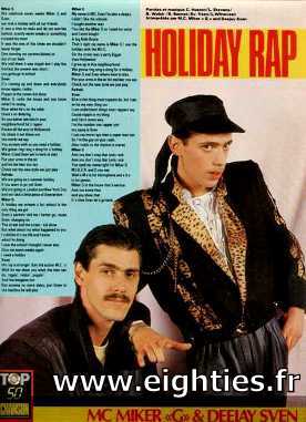 ANNEES, 80, 80's, eighties, TOP50, Top, 50, MC MIKER G., Deejay Sven, DJ, Sven, Holiday, rap, Holiday rap, nostalgie, Marc, Toesca, madonna, Hip hop, netherlands, hollande, kitsch