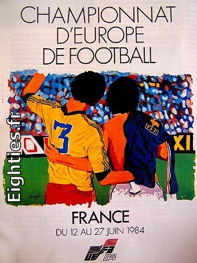 annees 80, 80's, eighties, soccer, foot, football, platini, euro 1984, France, champion, ballon, but, michel, sportif, uefa