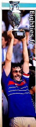 annees 80, 80's, eighties, soccer, foot, football, platini, euro 1984, France, champion, ballon, but, michel, sportif, uefa