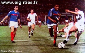 annees 80, 80's, eighties, soccer, foot, football, platini, euro 1984, France, champion, ballon, but, michel, sportif, uefa
