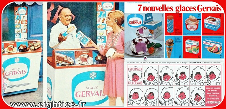 Publicité glaces Gervais années 60 vintage