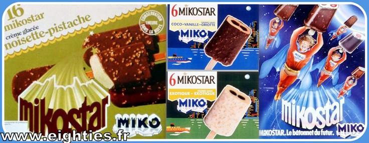 Glaces Miko des années 70 Mikoboy esquimaux au chocolat