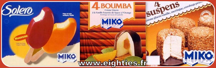 Glaces Miko des années 80 SUSPENS BOUMBA SOLERO