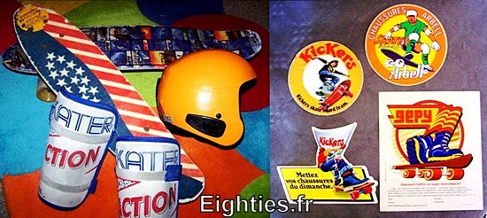 ANNEES 80, 80's, eighties, sport, skate, skate board, planche à roulettes, 70, 70's, skate 79, panini
