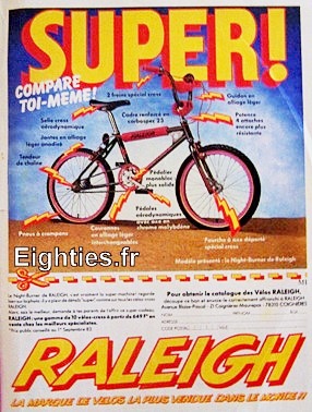 Années 80, 80's, eighties, vélo, MBK, BMX, Bicross, souvenirs, trentenaires, Raleigh
