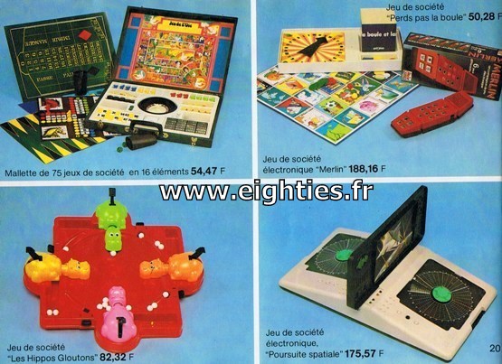 ANNEES 80, 80's, Eighties, catalogue, jeux, jouets, continent, magasins, hypermarchés, supermarchés, nostalgie, souvenirs, Noël, 1981, merlin, hippo gloutons
