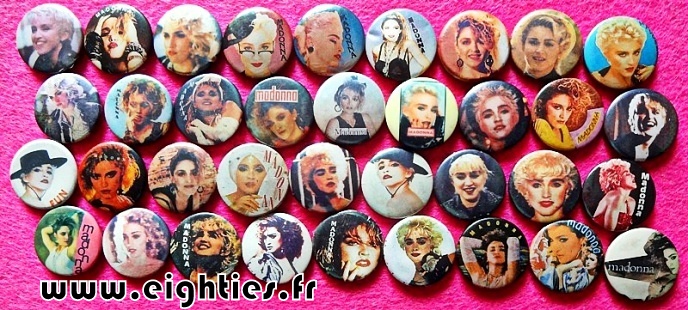 Badges de Madonna des annees 80 buttons eighties