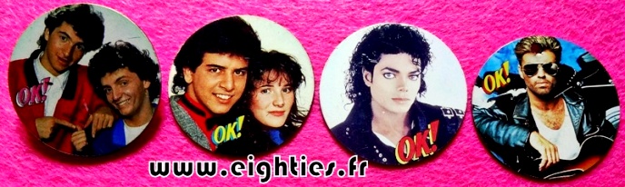 Badges de OK magazine George Michael Jackson des annees 80 buttons eighties