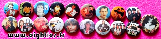 Badges musique FRANCE des annees 80 buttons eighties