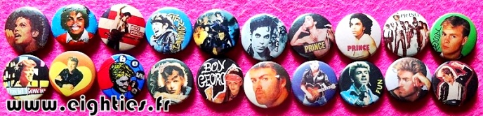 Badges musique music des annees 80 buttons eighties