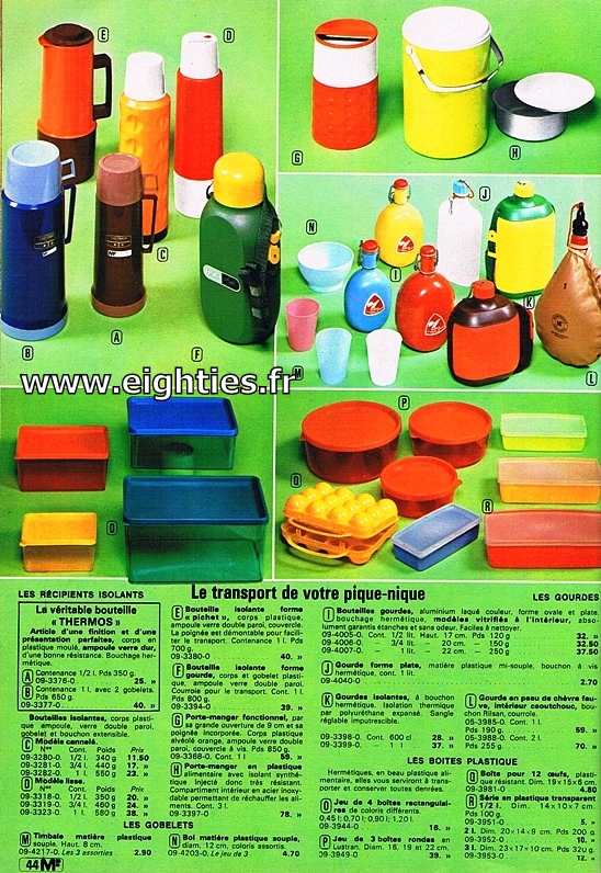 ANNEES 80, 80's, eighties, camping, vacances, 70's, tentes, souvenirs, nostalgie, catalogue, manufrance, vaisselle, meubles, matelas