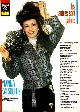 ANNEES 80, 80's, eighties, 1987, Yianna Katsoulos, les autres sont jaloux, top 50, Marc Toesca, tube, titre, bijoux, mode, hit, kitsch