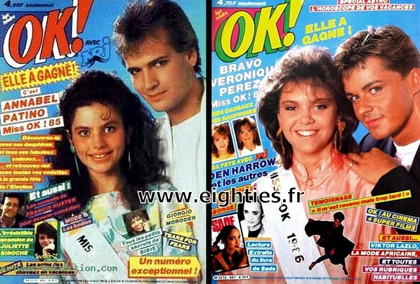 gagnantes Election Miss OK magazine années 80