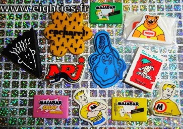 Années 80, 80's, eighties, Collection, Gommes fantaisie, gommes 80, Sanrio, Hello Kitty, souvenirs, enfance, nostalgie, papeterie, gommes, marques, smiley
