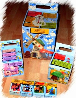 Années 80, 80's, eighties, Collection de schtroumpfs, schtroumpf, montre champignon, recherche, objets, figurines, schleich, gargamel, azraël, schtroumpfette, souvenirs, nostalgie,