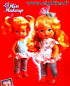 Années 80, 80's, eighties, poupée, poupées, Mattel, 1988, 1989, Miss Make-Up, Miss Dress-up, lil' miss make up, maquillage, jouet, enfance,