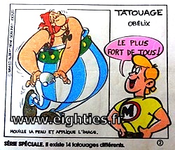 Années 80, 80's, eighties, Tatouages Malabar, Vignettes Malabar, Tatoo, astérix, obélix, drogue, lsd, collection, chewin-gum, nostalgie, enfance, souvenirs, série détective, spacebulle, monstres de l'espace, 