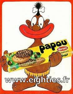 Autocollant biscuits papou galettes chocolat années 70