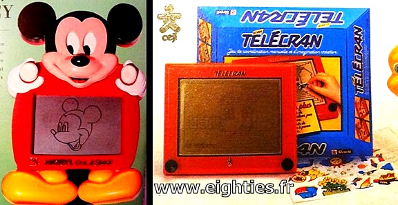 Jouet Télécran orange Années 70 - Vintage - Vintage Family