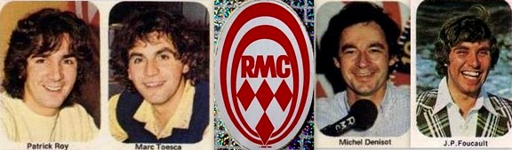 Banderole animateurs RMC Patrick Roy Marc Toesca Michel Denisot Foucault