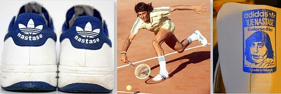 Bannière Ilie Nastase tennis Adidas années 80