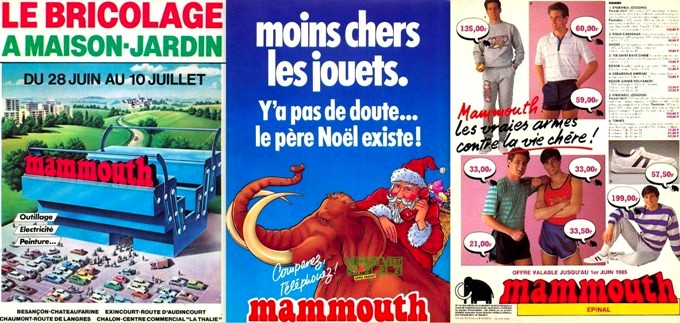 Publicités supermarché Mammouth prospectus hypermarché des années 80