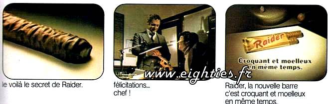 Pub chocolat Raider années 80 ancien Twix