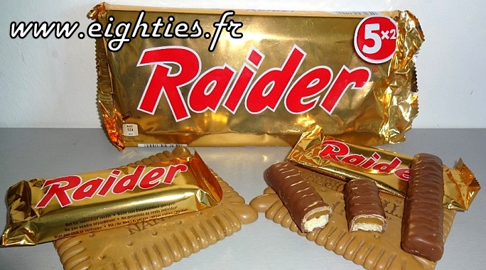 Raider chocolat des années 80 ancien Twix 2 doigts coupe faim