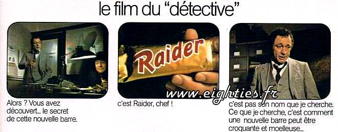 pub Raider chocolat années 80 ancien Twix