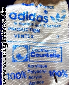 Etiquette Adidas Ventex Made in France Vintage