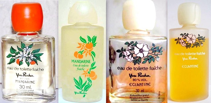 eau de toilette madarine églantine Yves Rocher années 70 vintage