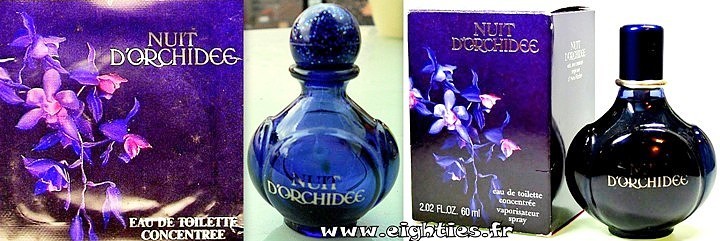 Parfum et eau de toilette Nuit d'orchidée Yves Rocher années 80