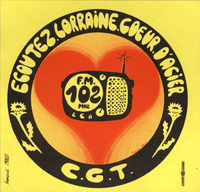 Autocollant radio pirate Lorraine coeur d'acier