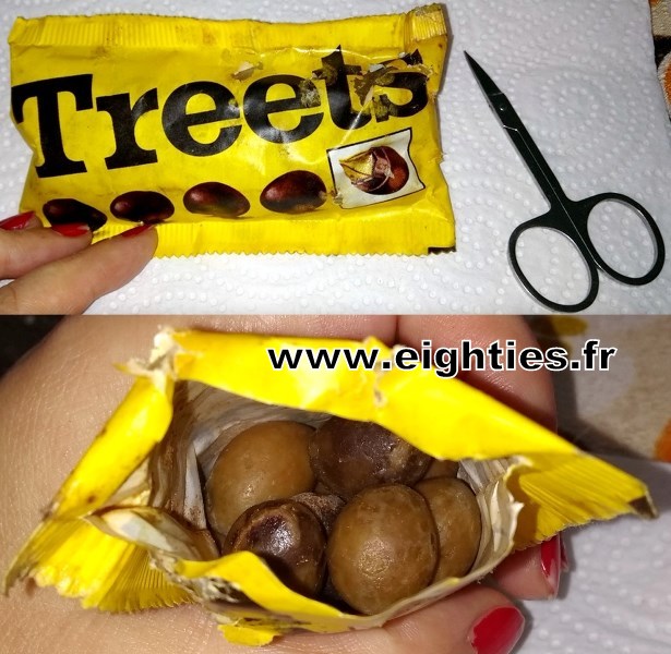 ouverture-d_un_sachet_de_chocolat_treets_des_années_70_vintage_m&m's