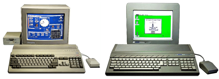 Ordinateurs Atari ST Amiga 500 années 80 90