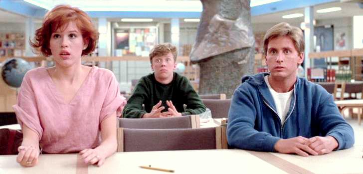 The Breakfast Club Anthony Michael Hall Emilio Estevez Molly Ringwald années 80