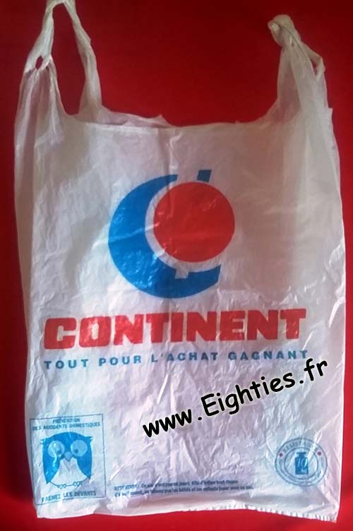 Sac plastique Continent années 80 90 Sac plastique Continent années 80 90