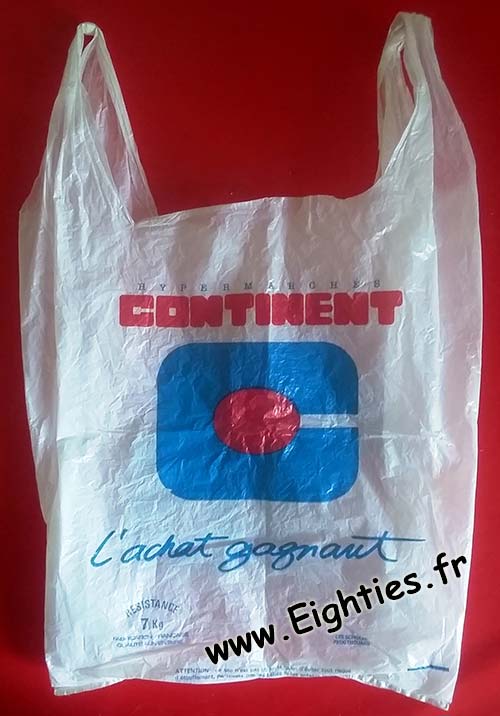 Sac plastique Continent années 80 90 Sac plastique Continent années 80 90