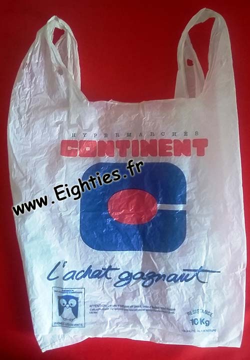Sac plastique Continent années 70 80 Sac plastique Continent années 70 80